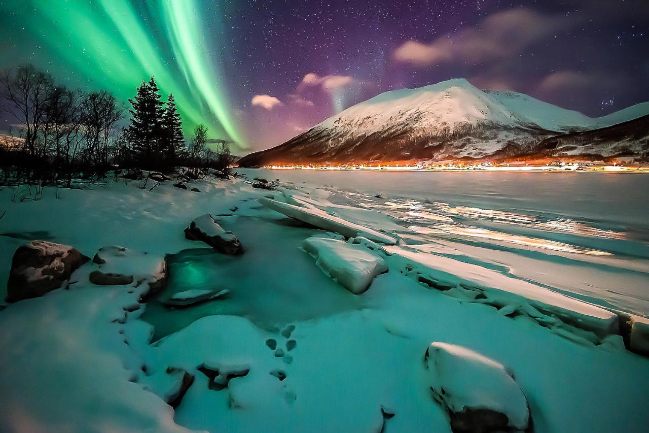 Frosen fjord, Norway with n
