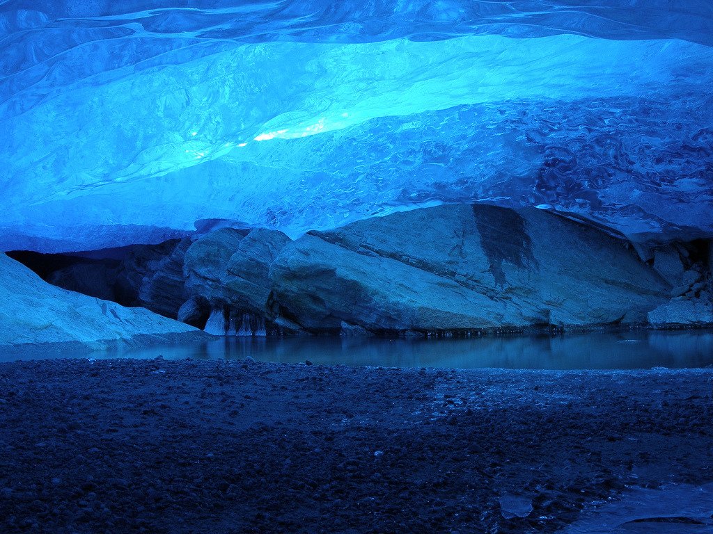 Glacier pond in the glacier