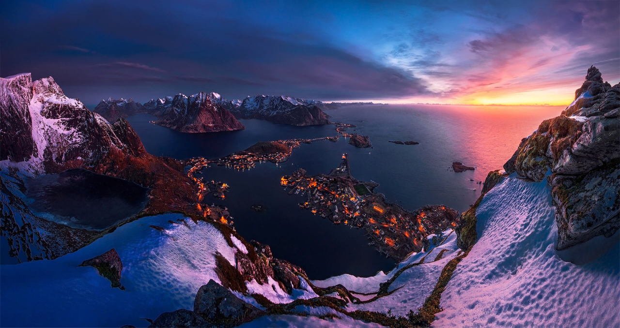 Overview of Reine, Norway (