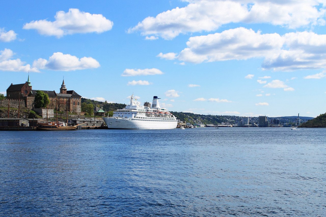 Boat docked in Oslofjorden,