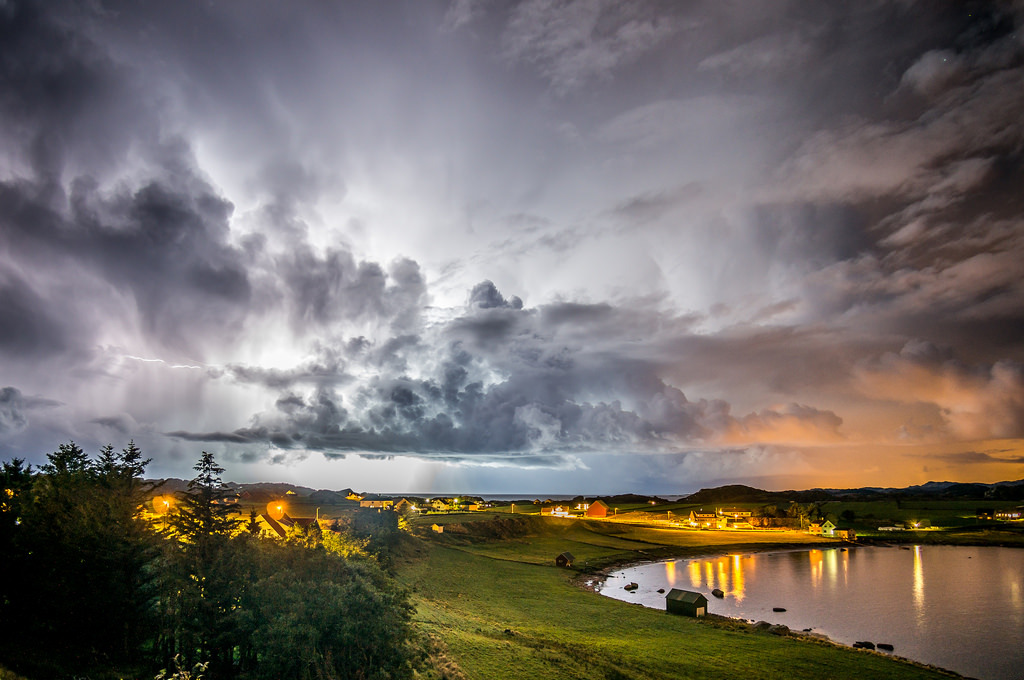 Lightning in the clouds by