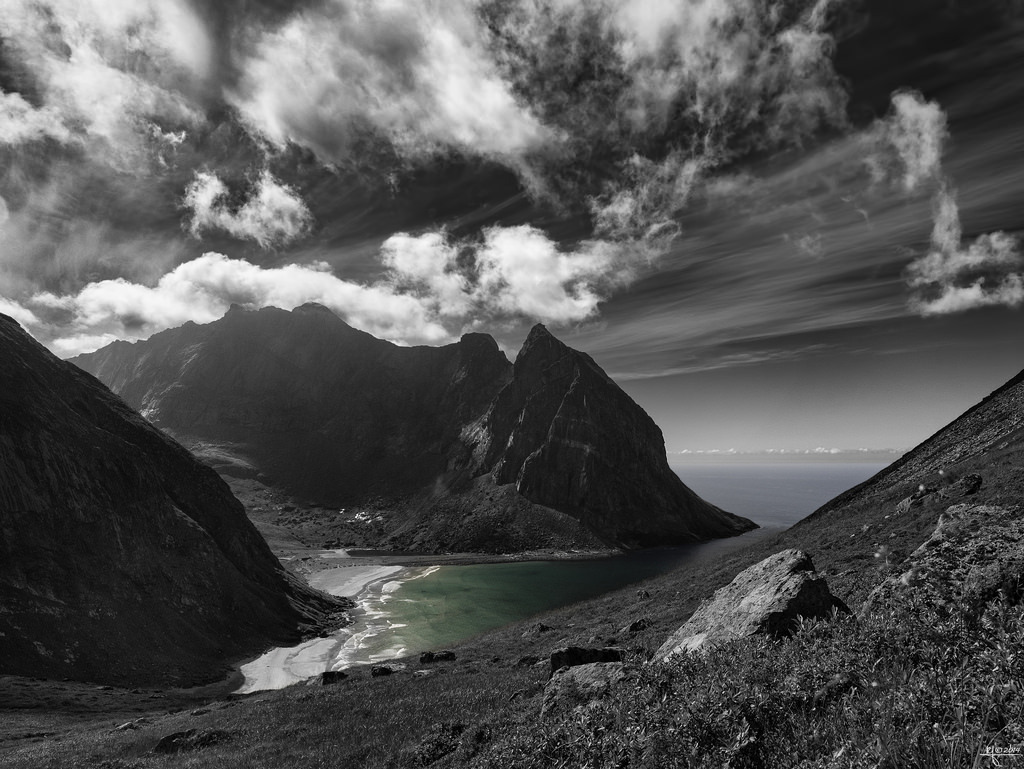 Backlit Kvalvika beach by R