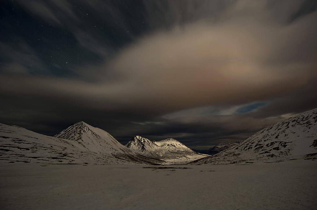Cloudy night above Tromvik