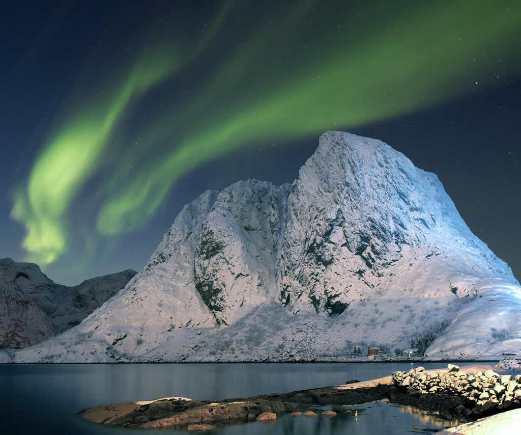 Aurora borealis, Hamnoy, <a