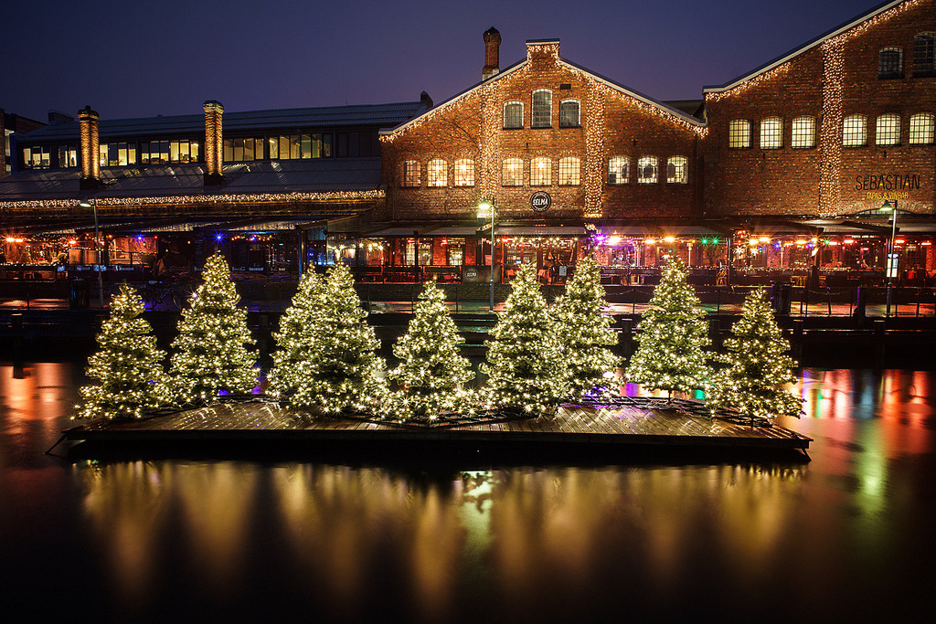 Christmas lights at Solside