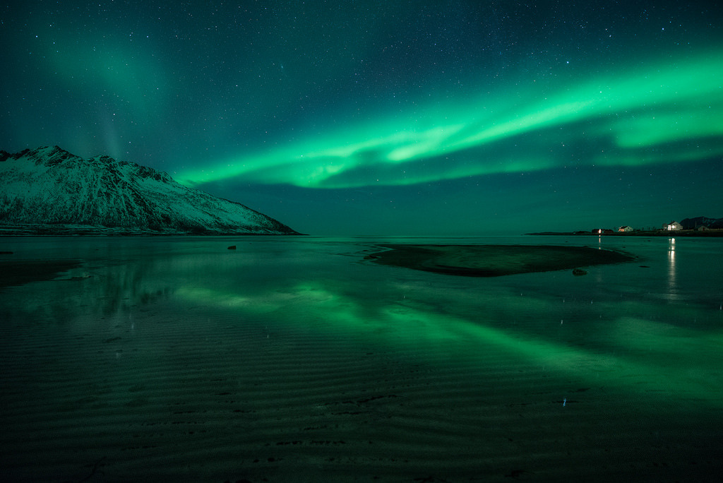 Lights in a dark fjord by e