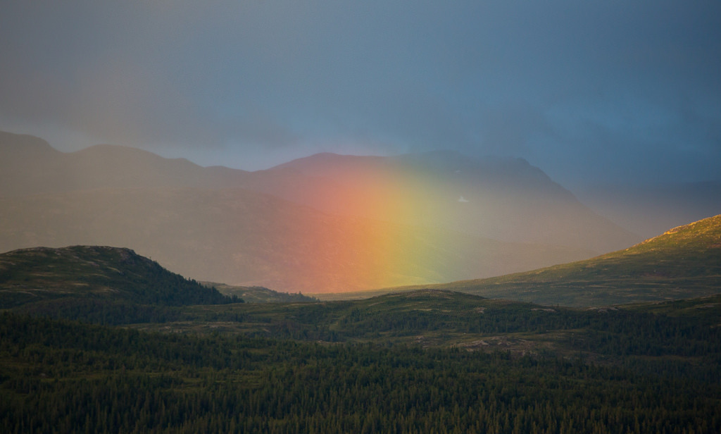 Rainbow in the mountains by