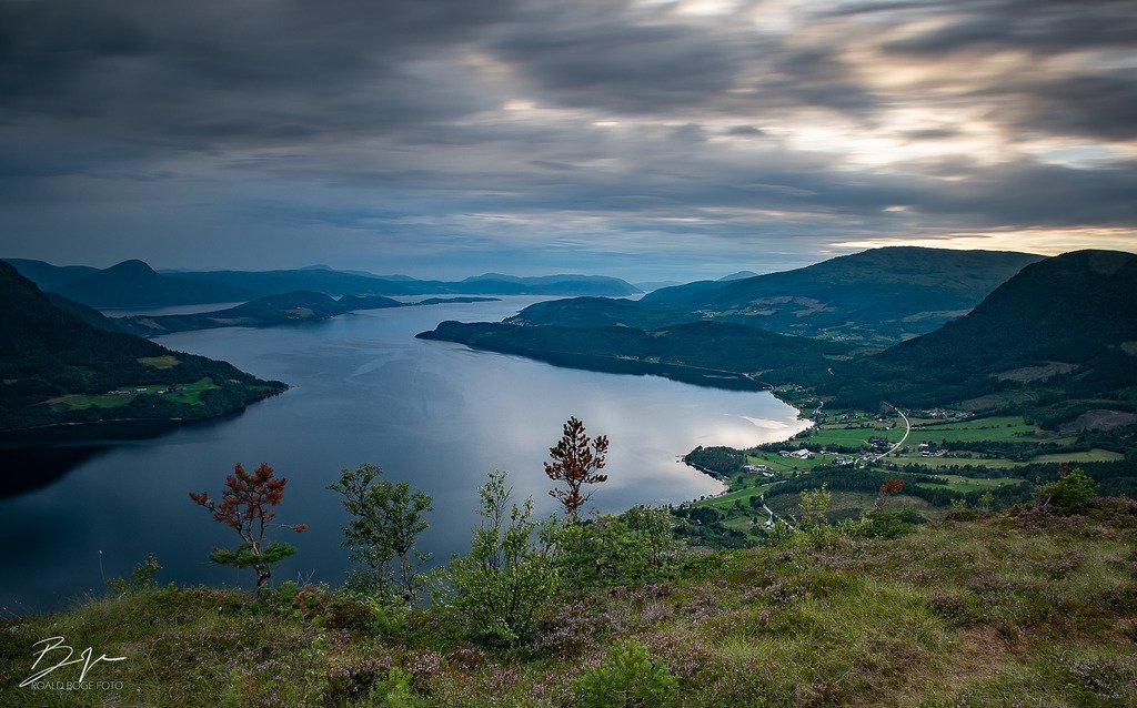 Evening over the fjord by b