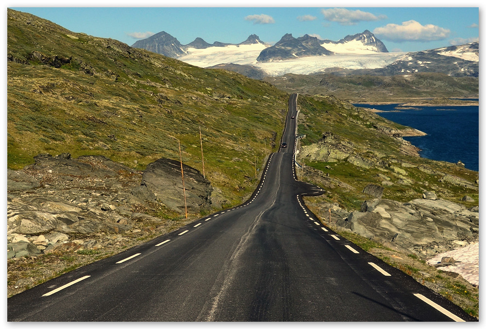 a road in the mountains by