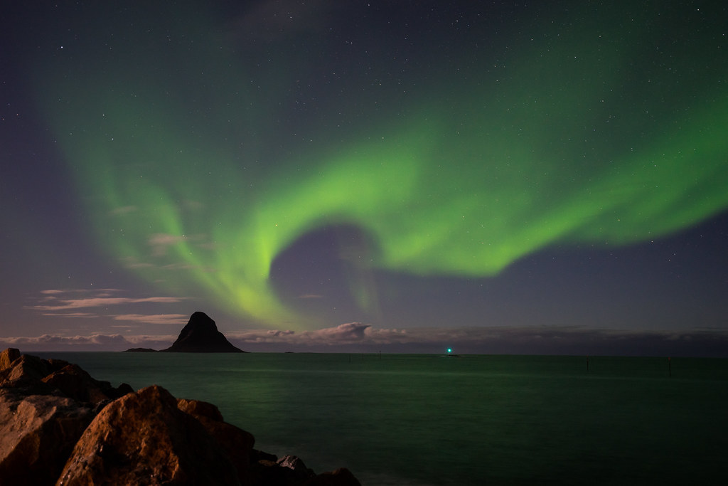 Aurora borealis over Bleiks